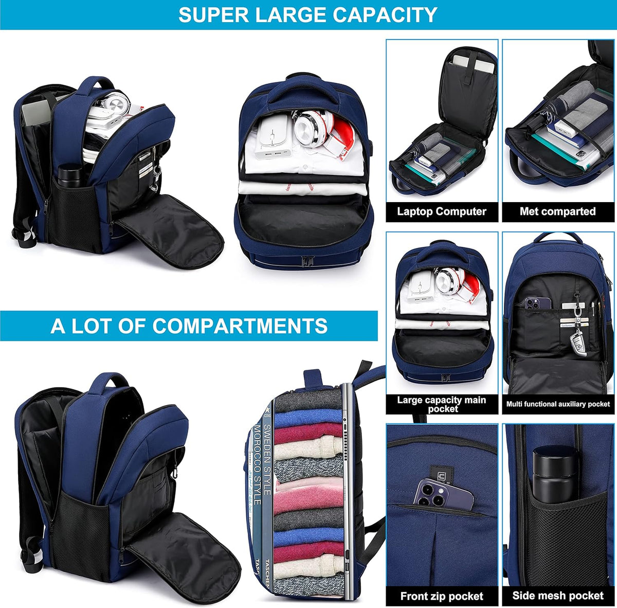 Laptop Backpack Travel Computer Backpack College Bookbag School Backpack - PuriLite