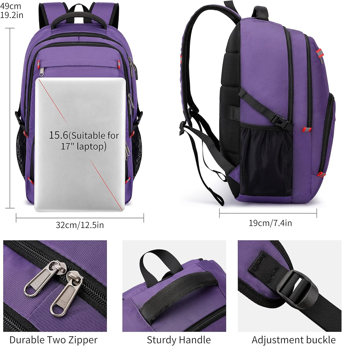 Laptop Backpack Travel Computer Backpack College Bookbag School Backpack - PuriLite