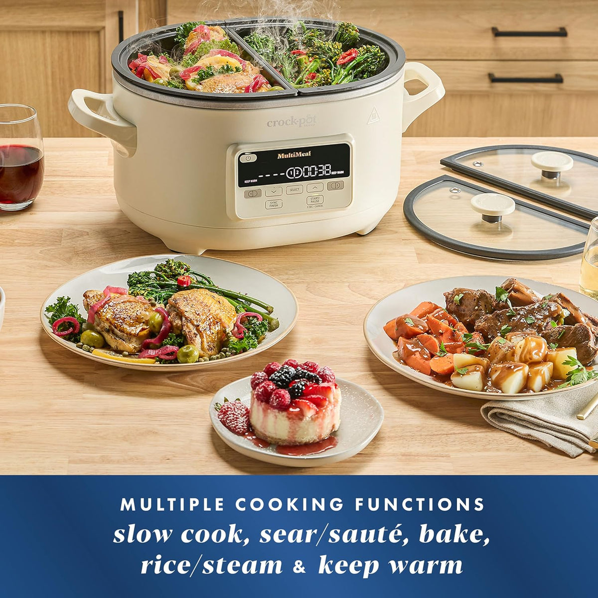 Crock-Pot Multicooker and programmable slow cooker with baking function, oat milk - PuriLite