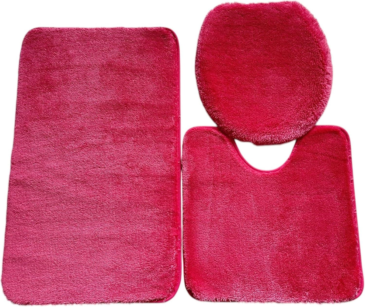 Daniel's Bath & Beyond 3 Piece Solid Luxury Bath Mat, Lime Green, (3PC Solid Luxury) - PuriLite