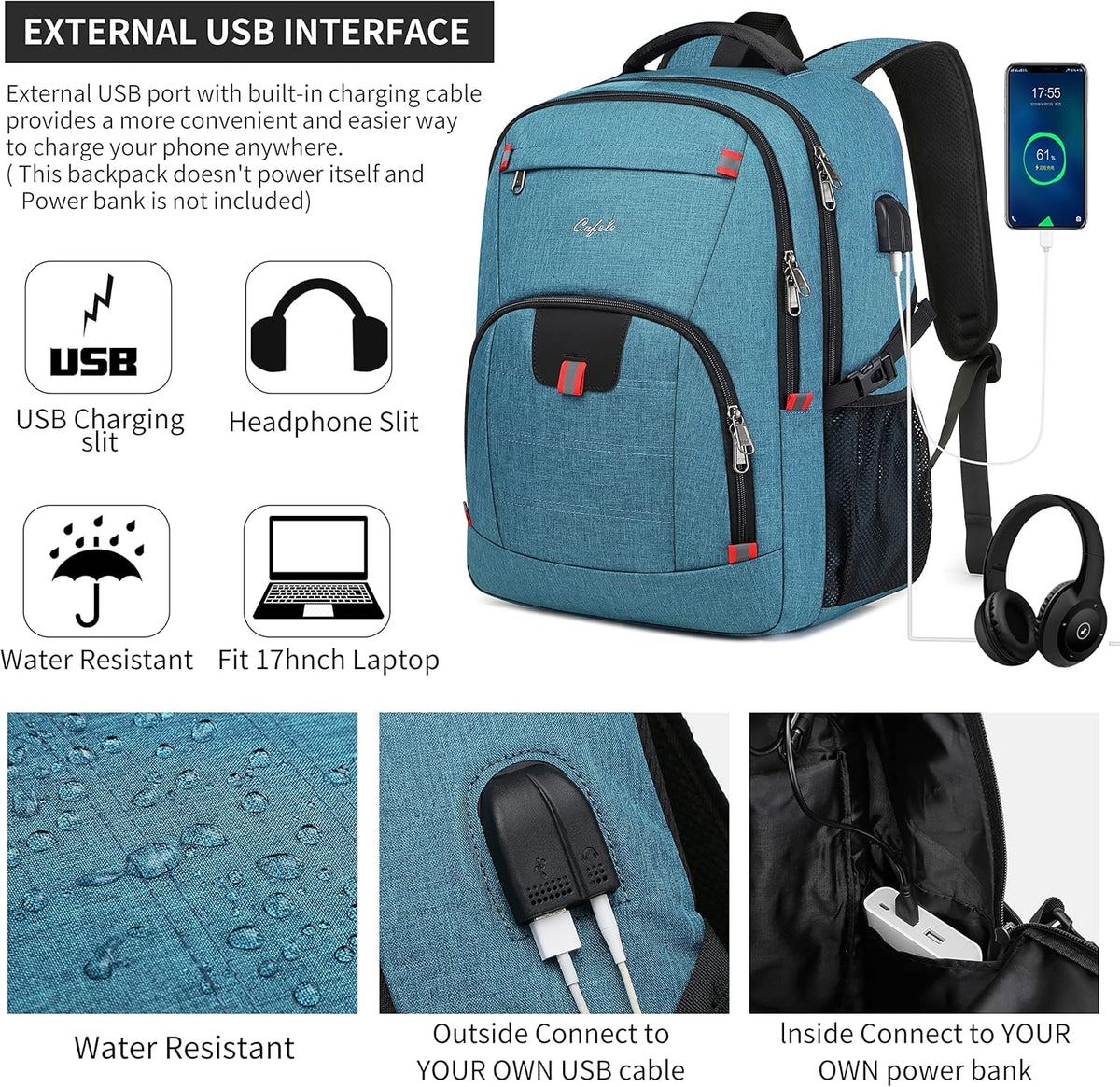 Laptop Backpack Travel Computer Backpack College Bookbag School Backpack - PuriLite