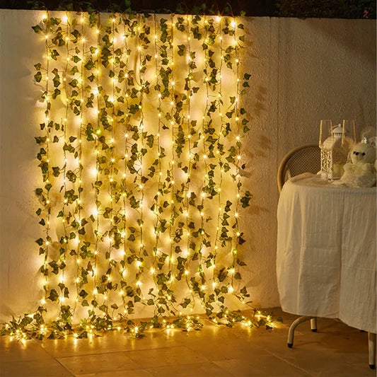 Purilite Select Flower Green Leaf String Lights – Artificial Vine Fairy Lights | Battery Powered Garland for Christmas, Weddings & Home Decor - PuriLite