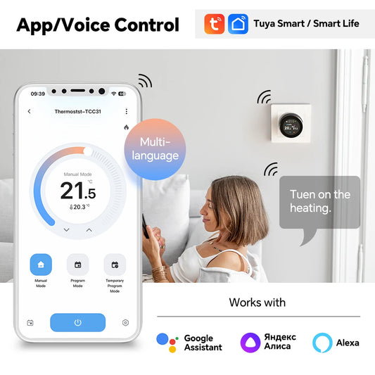 Purilite Select Smart WiFi Knob Thermostat Temperature Controller for Electric Floor Heating Water Heating and Gas Boiler Systems