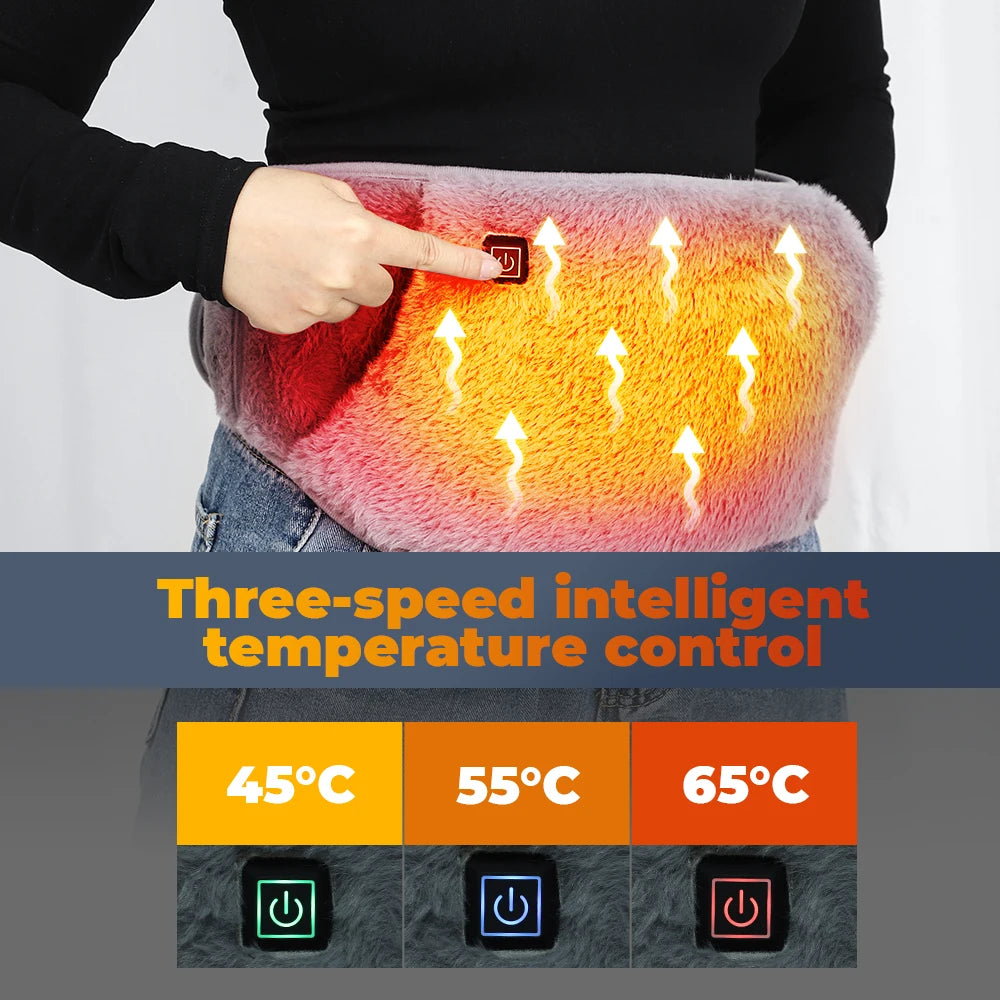 Calentador de manos con cinturón calefactor eléctrico USB, calentador de invierno, terapia de compresión caliente, cintura Abdominal, Lumbar, Menstrual, almohadilla calentadora de útero - PuriLite
