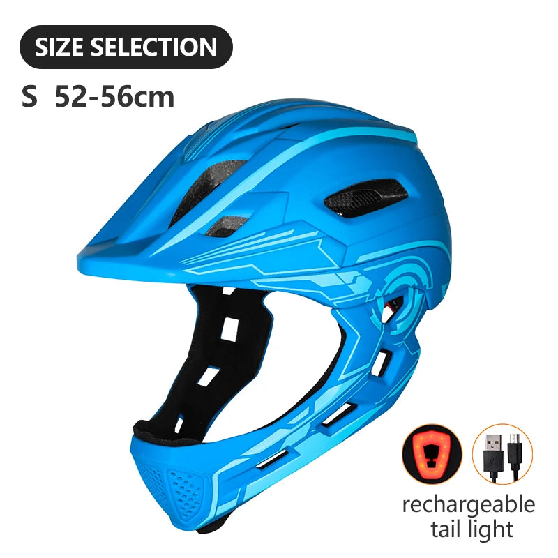 🛡️ Kids Full-Face Detachable Safety Helmet with Rear Light - PuriLite