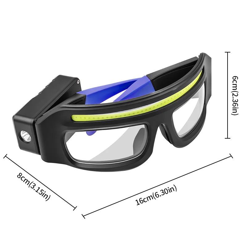Purilite Select Rechargeable LED Glasses Light Headlamp with Type C Charging, Touch Sensor, Dual Beam and Hands Free Outdoor Lighting