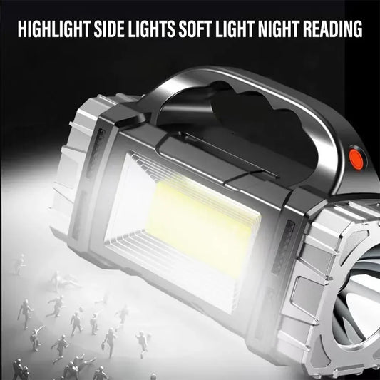 Purilite Select 2024 LED + Solar Rechargeable COB Flashlight – Powerful 15W Searchlight, Portable Power Bank Torch for Outdoor & Camping - PuriLite