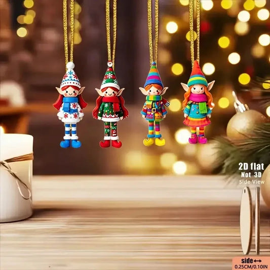Purilite Select 8pcs Christmas Wooden Elf Ornaments – Festive Hanging Decorations for Tree, Home & Holiday Gifts 2026 - PuriLite