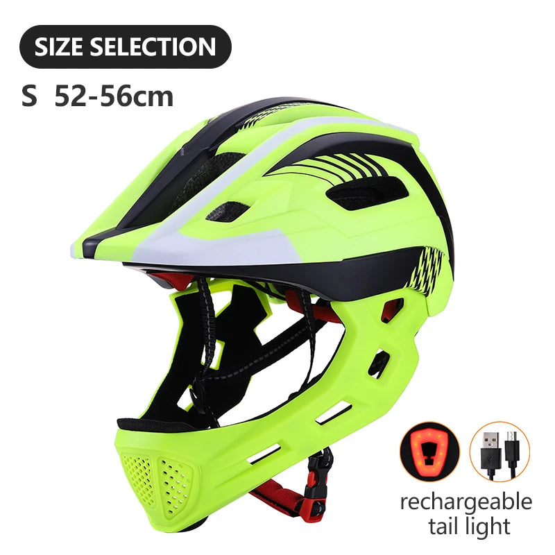 🛡️ Kids Full-Face Detachable Safety Helmet with Rear Light - PuriLite