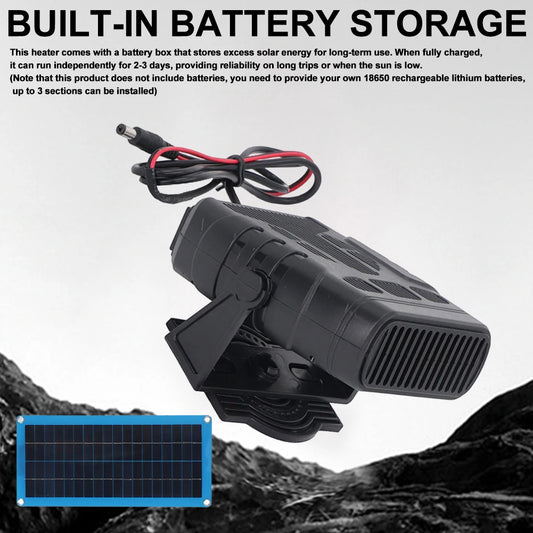Purilite Select 30W DC 12V Solar-Powered Windshield Defogger & Car Heater – Portable Winter Defroster with Battery Storage Option - PuriLite