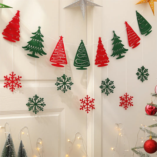 Purilite Select Christmas Party Background Banner – Cute Cartoon Snowflake Garland Set for Festive Home & Event Décor - PuriLite