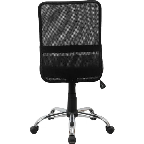 Interion® Mesh Back Task Chair With Mid Back, Synthetic Leather, Black - PuriLite
