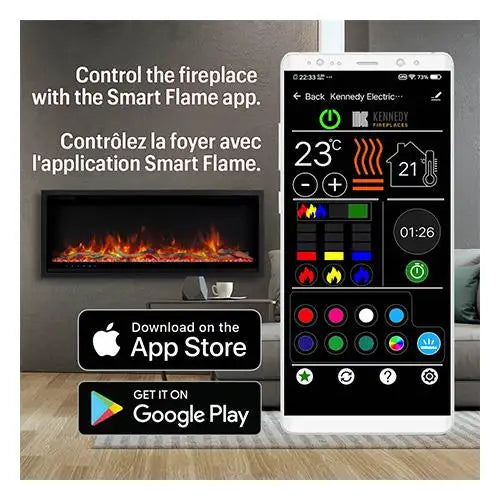 Paramount 42" Kennedy II Commercial Grade Electric Fireplace - Black (EFWM502) - PuriLite