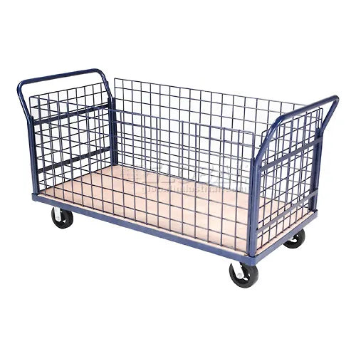 Global Industrial™ Euro Truck with 4 Wire Sides & Wood Deck 60 x 30 2000 Lb. Capacity - PuriLite