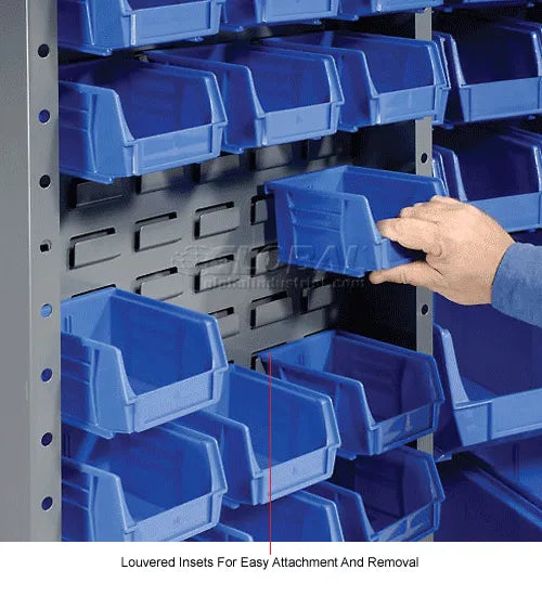 Global Industrial™ Bin Cabinet Deep Door - 132 Blue Bins, 16-Gauge Unassembled Cabinet 38x24x72 - PuriLite