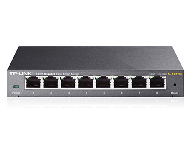 TP-Link Network TL-SG108E 8-Port 10/100/1000Mbps RJ45 Gigabit Easy Smart Switch - PuriLite