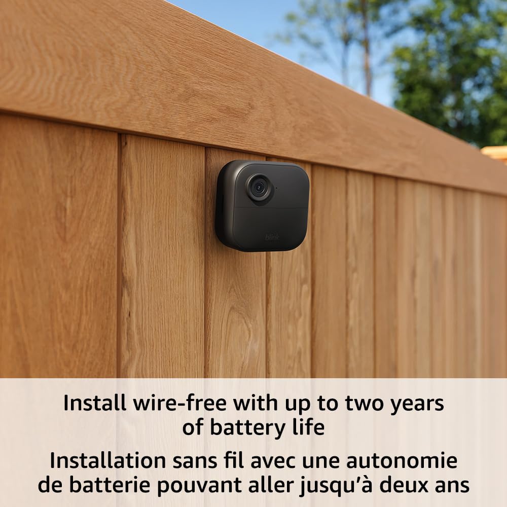 Blink Outdoor 4 – Wireless smart security camera, two-year battery, 1080p HD day and infrared night live view, two-way talk – 3 camera system - PuriLite