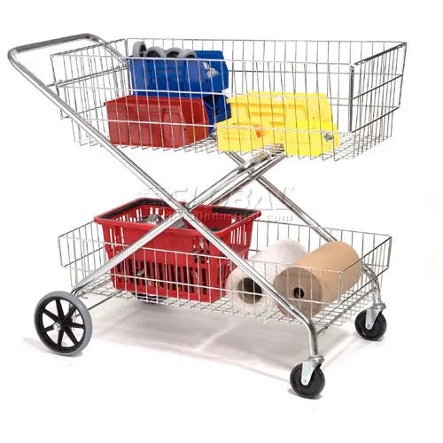 Global Industrial™ Wire Utility Basket Mail Cart, 200 Lb. Capacity - PuriLite