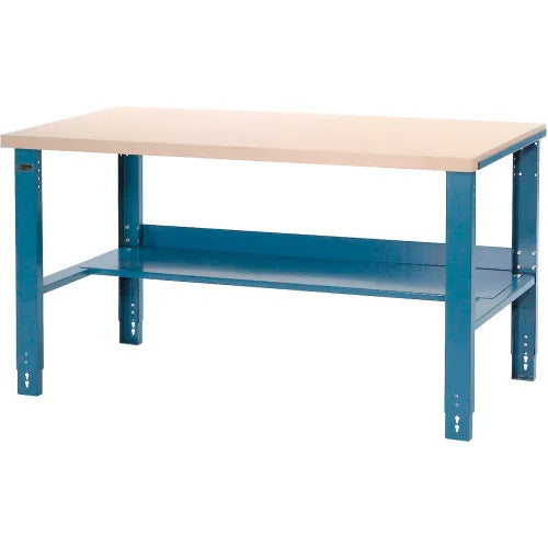 Global Industrial™ Adjustable Height Workbench, Bench-in-a-Box, 60 x 30", Laminate Top, Blue - PuriLite
