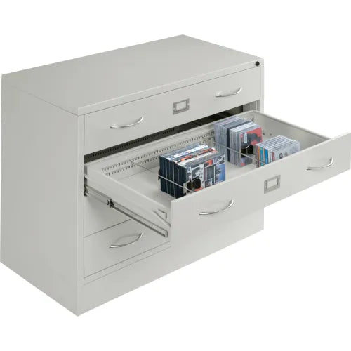 Interion® Media Cabinet 4 Drawer Putty - PuriLite