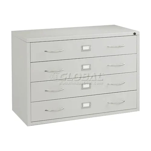 Interion® Media Cabinet 4 Drawer Putty - PuriLite