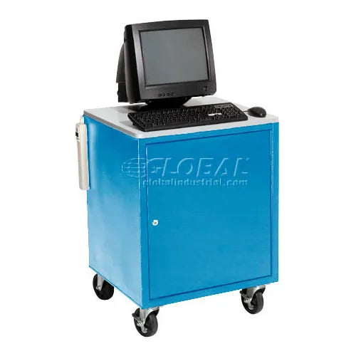 Global Industrial™ Audio Visual Cart w/ Lockable Cabinet, 500 Lb. Capacity, Blue - PuriLite