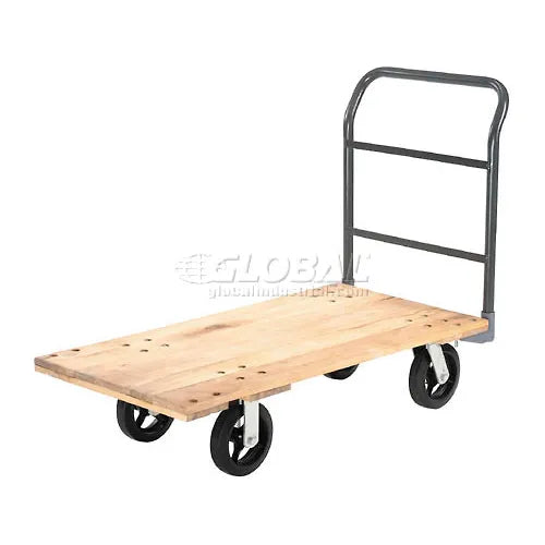 Global Industrial™ Hardwood Deck Platform Truck 60 x 30 2400 Lb. Capacity 8" Rubber Casters - PuriLite