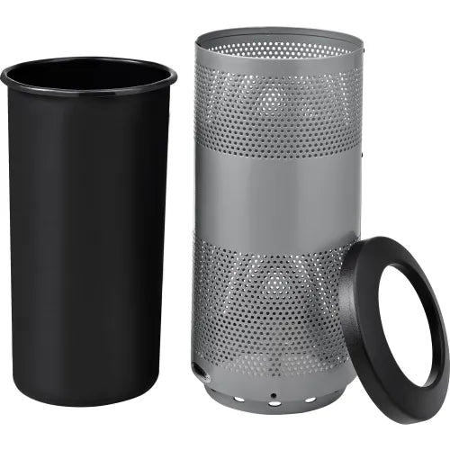 Global Industrial™ Perforated Steel Round Trash Can, 20 Gallon, Gray - PuriLite