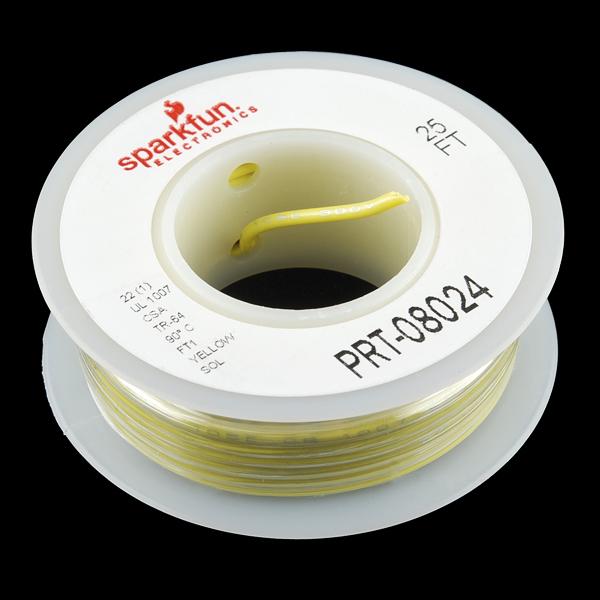 Hook-up Wire - Yellow (22 AWG) - PuriLite