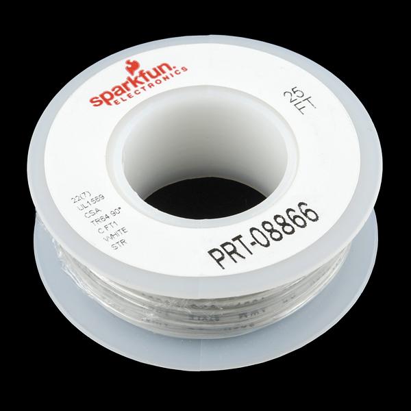 Hook-up Stranded Wire - White (22 AWG) - PuriLite