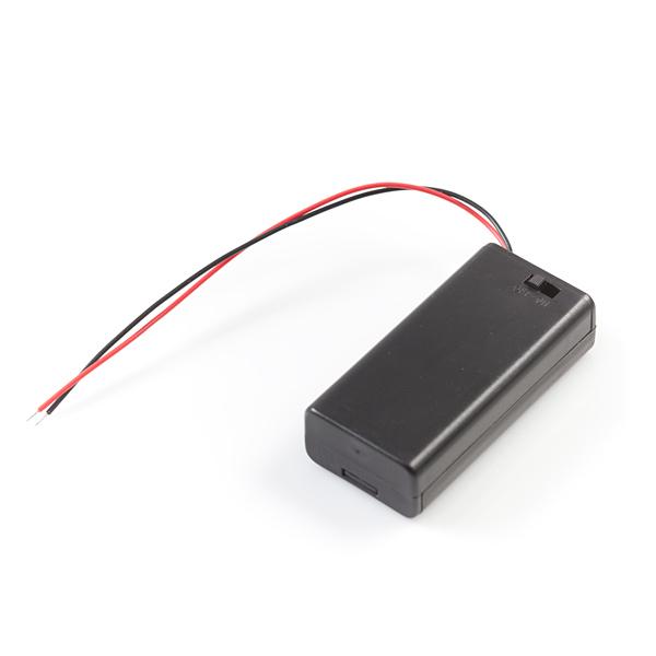 Battery Holder 2xAA with Cover and Switch - PuriLite