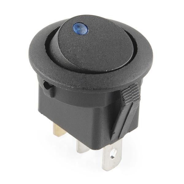 Rocker Switch - Round w/ Blue LED - PuriLite