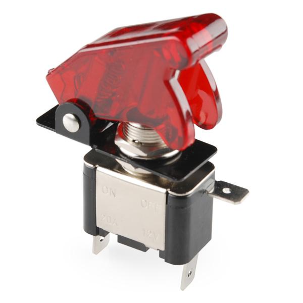 Toggle Switch and Cover - Illuminated (Red) - PuriLite