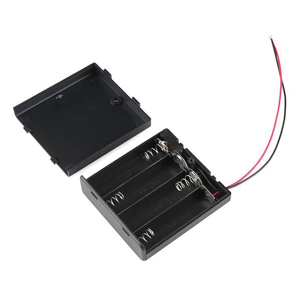 Battery Holder 4xAA with Cover and Switch - PuriLite