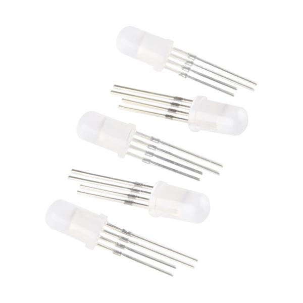 LED - RGB Addressable, PTH, 5mm Diffused (5 Pack) - PuriLite