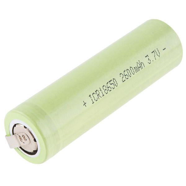 Lithium Ion Battery - 18650 Cell (2600mAh, Solder Tab) - PuriLite