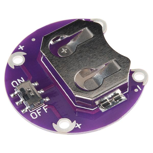LilyPad Coin Cell Battery Holder - Switched - 20mm - PuriLite