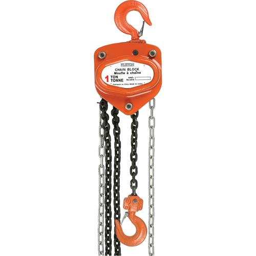 Chain Hoist, 10' Lift, 1000 lbs. Capacity, Alloy Steel Chain - PuriLite