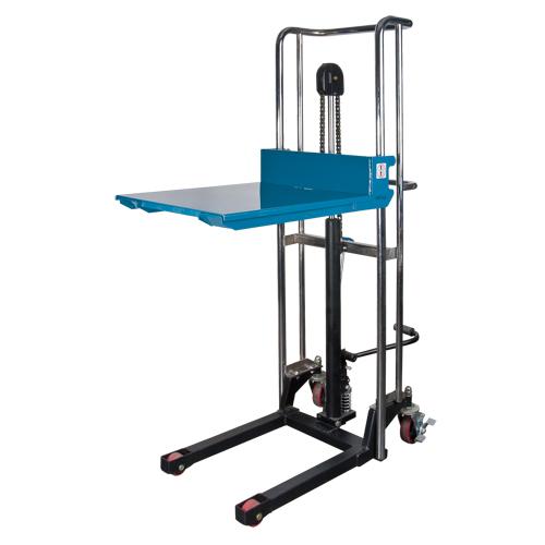 Hydraulic Platform Lift Stacker, Foot Pump Operated, 880 lbs. Capacity, 60" Max Lift - PuriLite