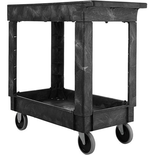 RUBBERMAID Flat Handle Utility Cart, 2 Tiers, 34" x 31-1/4" x 16", 500 lbs. Capacity - PuriLite