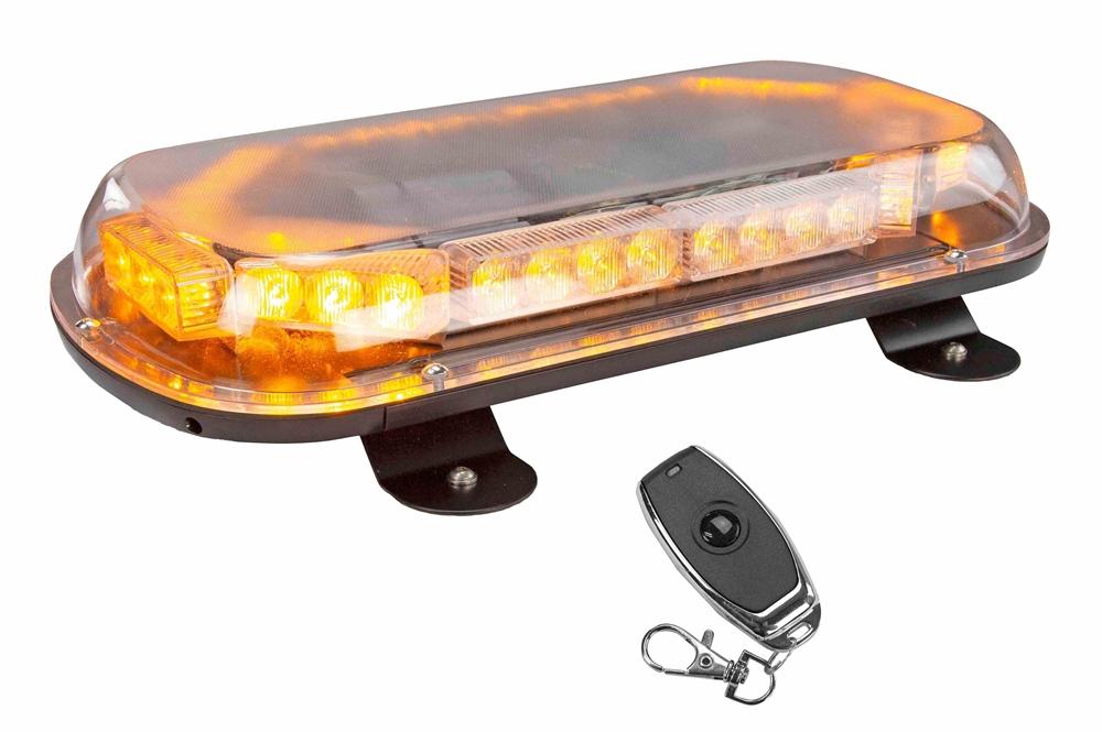 40W Low Profile Rechargeable LED Strobe Light Bar - (4) Magnetic Mount Feet - 4 Hour Runtime - PuriLite