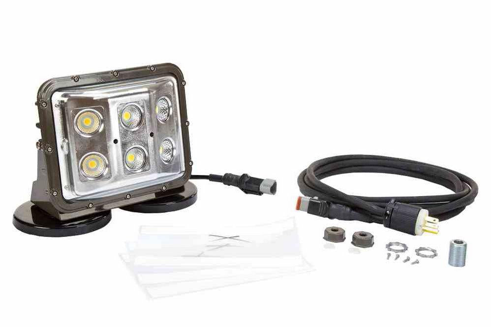 60W High Intensity LED Blasting Light w/ Magnetic Base - 120-277 Volts AC - 36' Cord w/ Cord Cap - PuriLite
