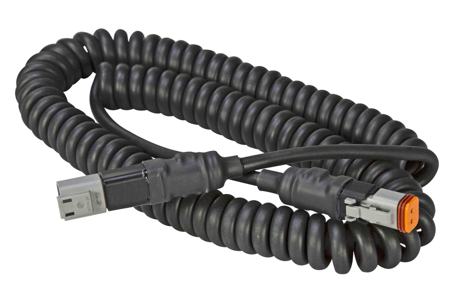 Larson 16' Coil Cord with Male and Female Deutsch Connectors - Coil Extension Cord for Handheld Lights - PuriLite