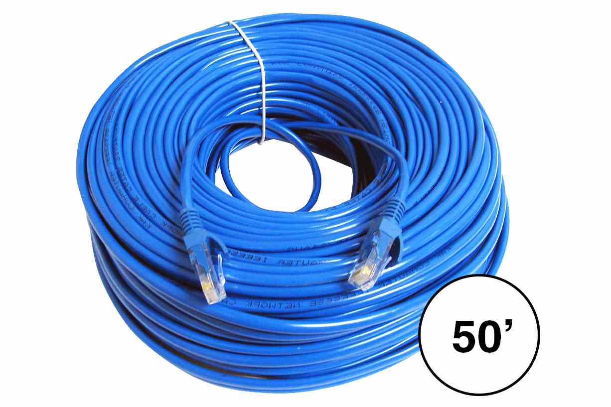 Larson 50' CAT5E Cable w/ Two Male RJ45 Plugs - 50' Ethernet Cable - PuriLite