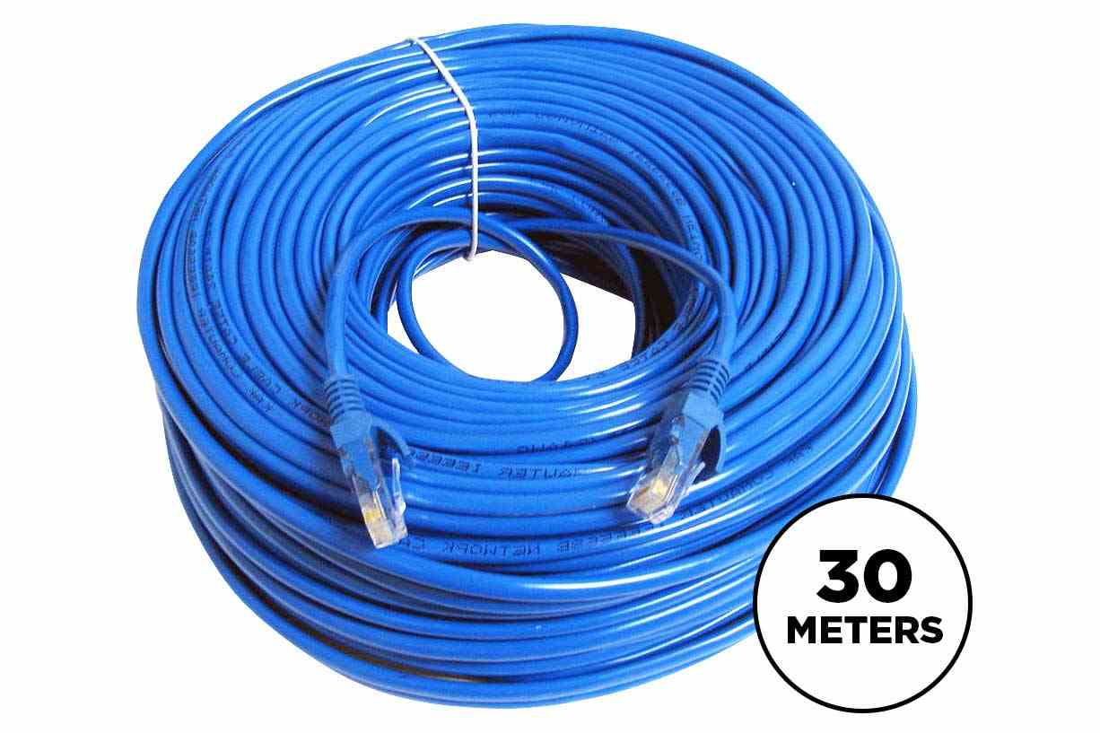 Larson 30 Meter CAT6 Cable w/ Two Male RJ45 Plugs - 30m Ethernet Cable - PuriLite