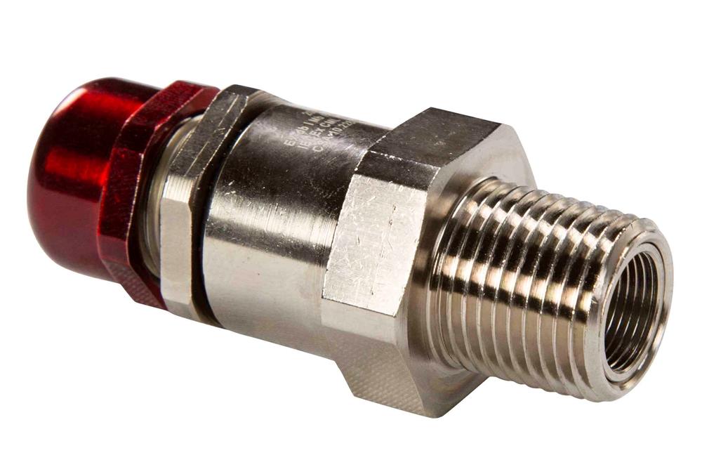 Explosion Proof Cable Gland, 2" NPT, Nickel Plated Brass, 1.58-1.96" OD, C1D1 ATEX IEC Ex N4X - PuriLite