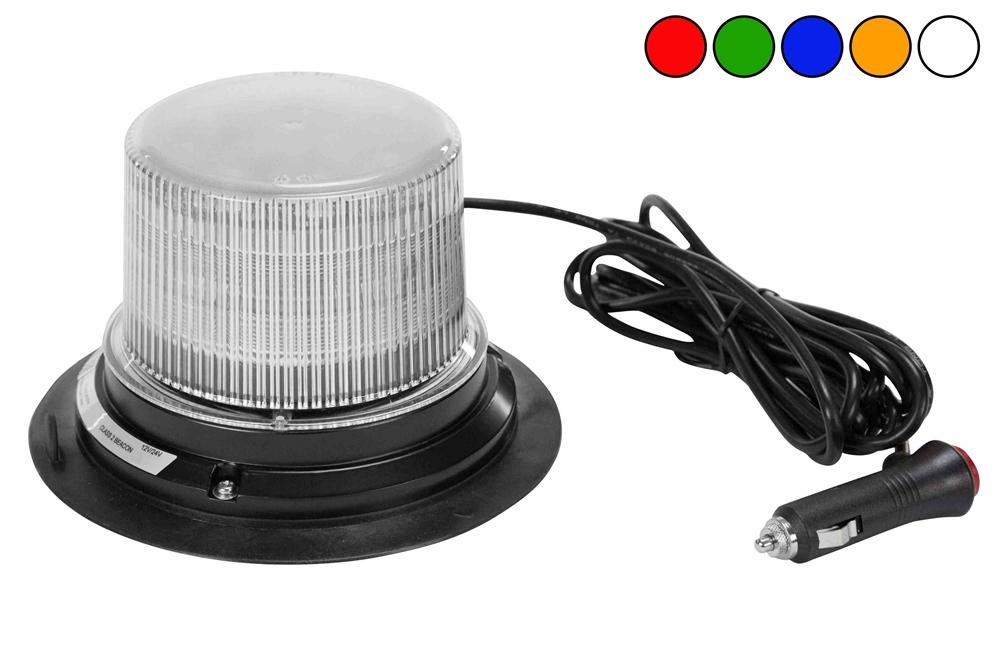 Class 1 LED Beacon with 30 Strobe Light Patterns - Magnet Mount - Cigarette Plug Cord - PuriLite