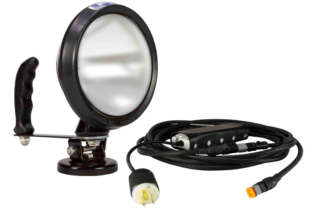 Hand Magnetic Super Spot Light - 700'L X 65'W Spot Beam - 110 Volts AC - 25' Heavy Duty Cord - PuriLite