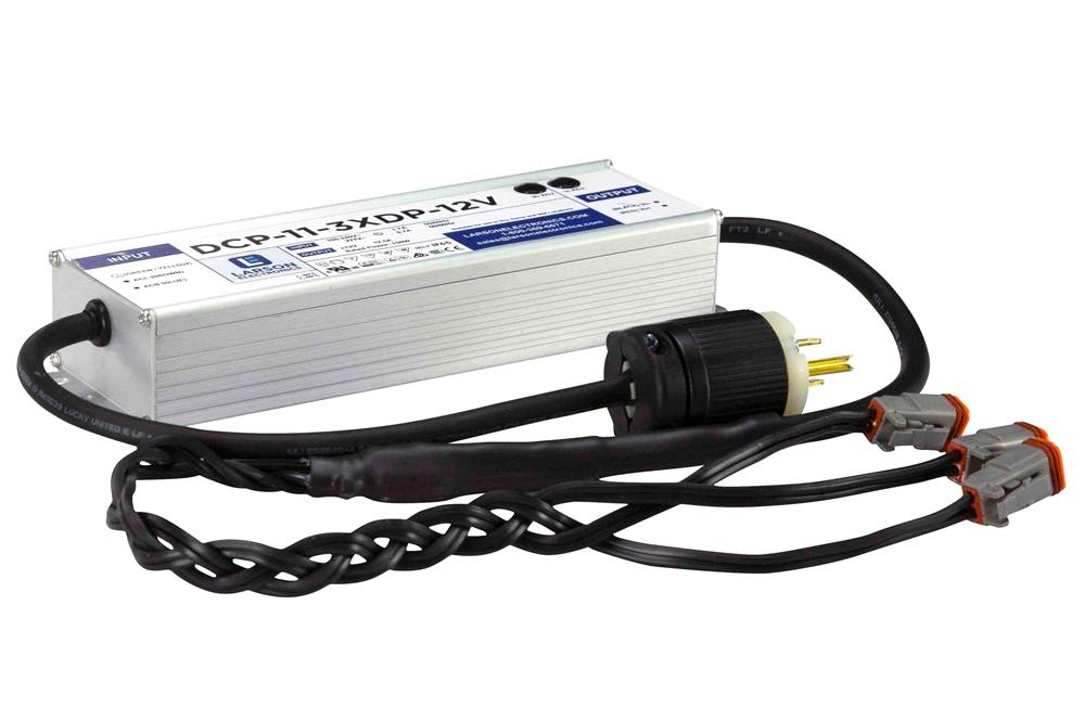 12/24 Volt DC 11 Amp 106 Watt Output Transformer - 120-277 VAC Input - Three Deutsch Output Plugs - PuriLite