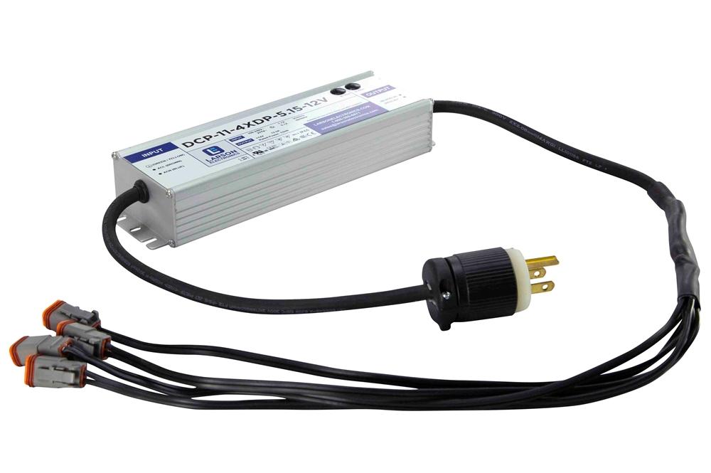 4 Plug Multiport AC to DC transformer converts 120-277 volt AC to 12 Volts DC to 106 Watts - PuriLite